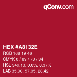 Color code: HEX #A8132E | qconv.com