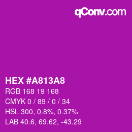 Farbcode: HEX #A813A8 | qconv.com