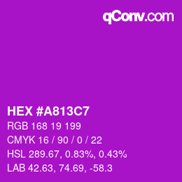 Color code: HEX #A813C7 | qconv.com