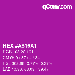 カラーコード: HEX #A816A1 | qconv.com