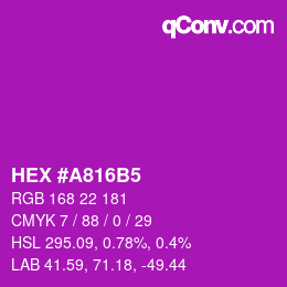 カラーコード: HEX #A816B5 | qconv.com