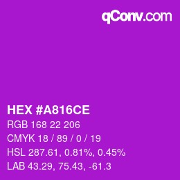 カラーコード: HEX #A816CE | qconv.com