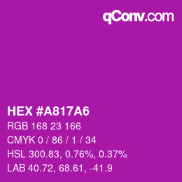 カラーコード: HEX #A817A6 | qconv.com