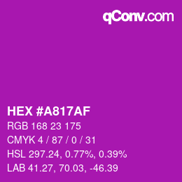 Color code: HEX #A817AF | qconv.com