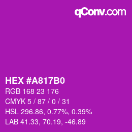 Color code: HEX #A817B0 | qconv.com