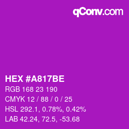 Color code: HEX #A817BE | qconv.com