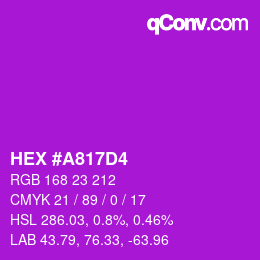 Color code: HEX #A817D4 | qconv.com