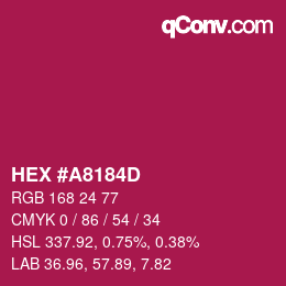 Color code: HEX #A8184D | qconv.com