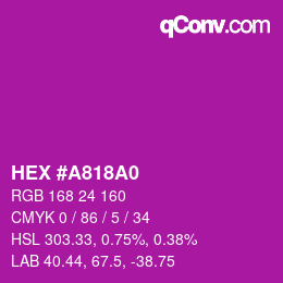 颜色代码: HEX #A818A0 | qconv.com