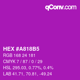カラーコード: HEX #A818B5 | qconv.com