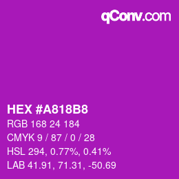 カラーコード: HEX #A818B8 | qconv.com