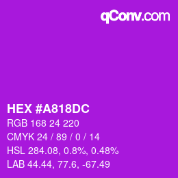 Color code: HEX #A818DC | qconv.com