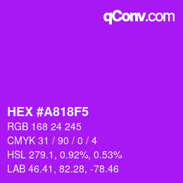 Color code: HEX #A818F5 | qconv.com