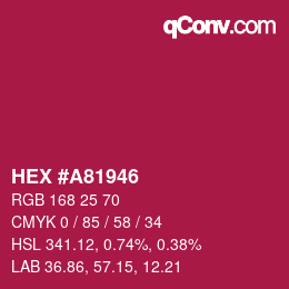 Color code: HEX #A81946 | qconv.com