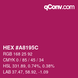 Color code: HEX #A8195C | qconv.com