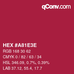 Color code: HEX #A81E3E | qconv.com