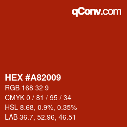 Color code: HEX #A82009 | qconv.com