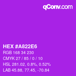 Color code: HEX #A822E6 | qconv.com