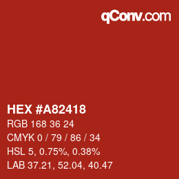 Color code: HEX #A82418 | qconv.com