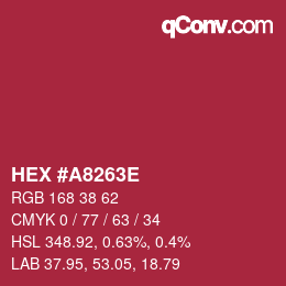 カラーコード: HEX #A8263E | qconv.com