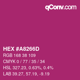 カラーコード: HEX #A8266D | qconv.com