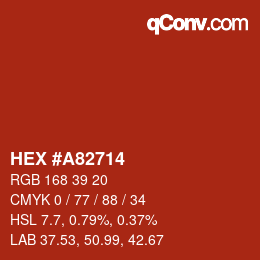Color code: HEX #A82714 | qconv.com