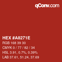 Color code: HEX #A8271E | qconv.com
