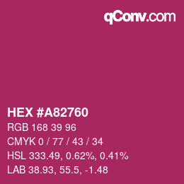 カラーコード: HEX #A82760 | qconv.com