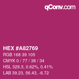 カラーコード: HEX #A82769 | qconv.com
