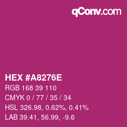 Color code: HEX #A8276E | qconv.com