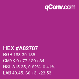 Color code: HEX #A82787 | qconv.com
