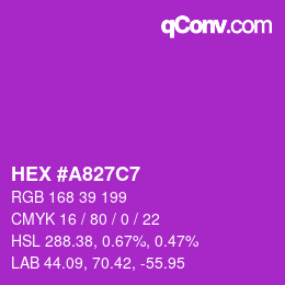 Color code: HEX #A827C7 | qconv.com