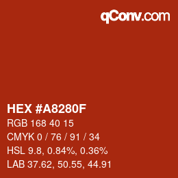 Color code: HEX #A8280F | qconv.com