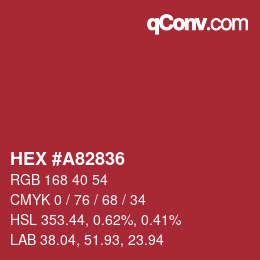 Color code: HEX #A82836 | qconv.com