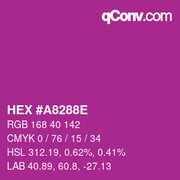 Color code: HEX #A8288E | qconv.com