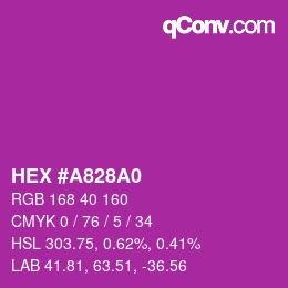 カラーコード: HEX #A828A0 | qconv.com