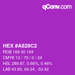 颜色代码: HEX #A828C2 | qconv.com