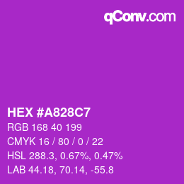 Color code: HEX #A828C7 | qconv.com