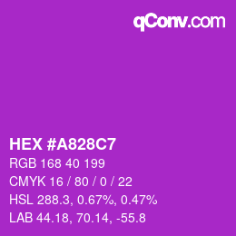 カラーコード: HEX #A828C7 | qconv.com
