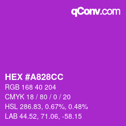 Color code: HEX #A828CC | qconv.com