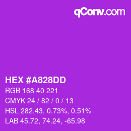カラーコード: HEX #A828DD | qconv.com