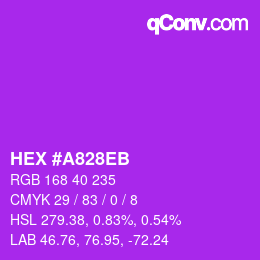 颜色代码: HEX #A828EB | qconv.com
