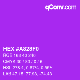 Color code: HEX #A828F0 | qconv.com