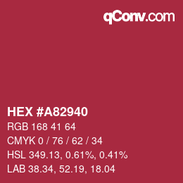 Color code: HEX #A82940 | qconv.com