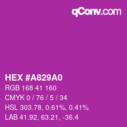 颜色代码: HEX #A829A0 | qconv.com