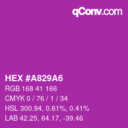 Color code: HEX #A829A6 | qconv.com