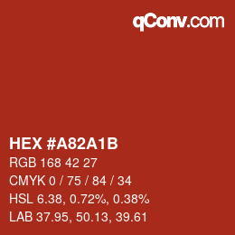 Color code: HEX #A82A1B | qconv.com