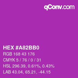 Color code: HEX #A82BB0 | qconv.com