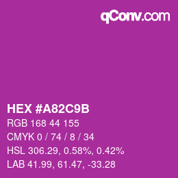 Color code: HEX #A82C9B | qconv.com