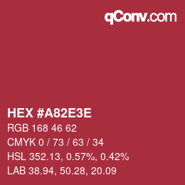 Color code: HEX #A82E3E | qconv.com